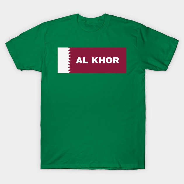 Al Khor City in Qatar Flag T-Shirt by aybe7elf